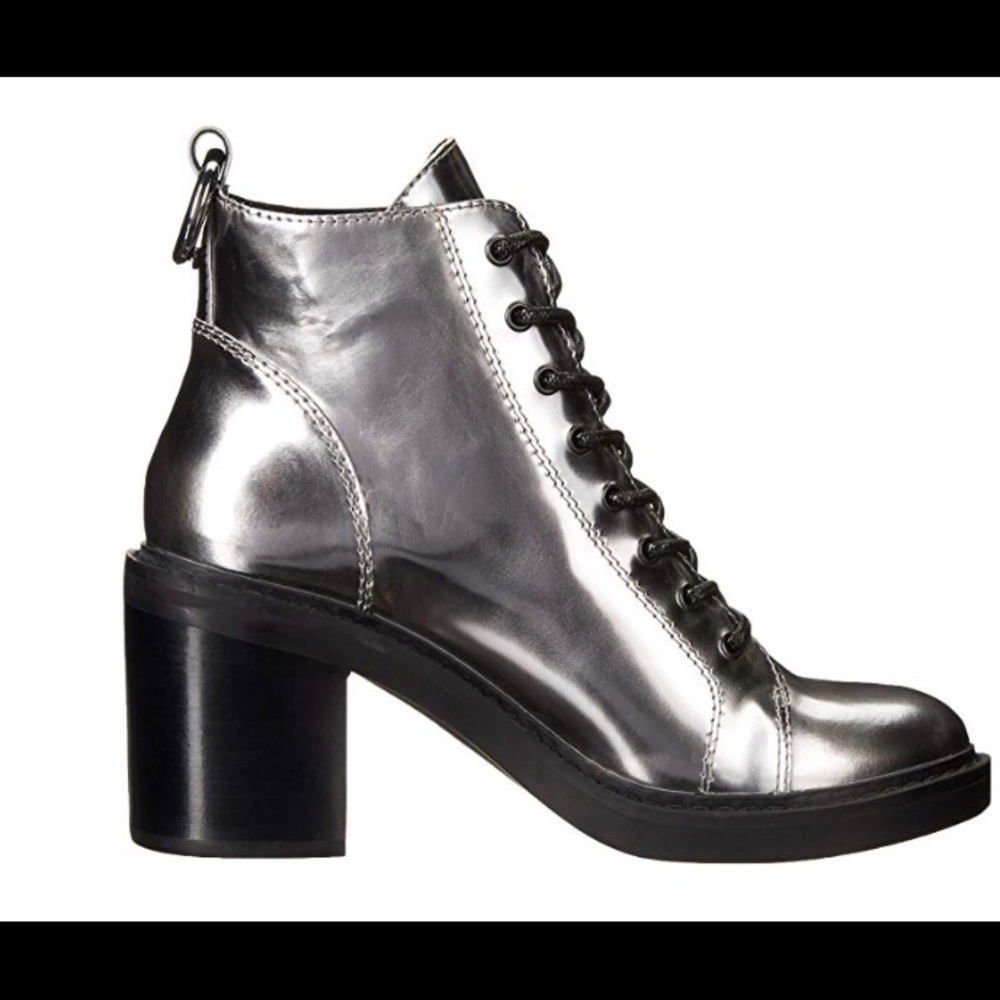 Dolce Vita - Silver Mirrored Look Combat Boots